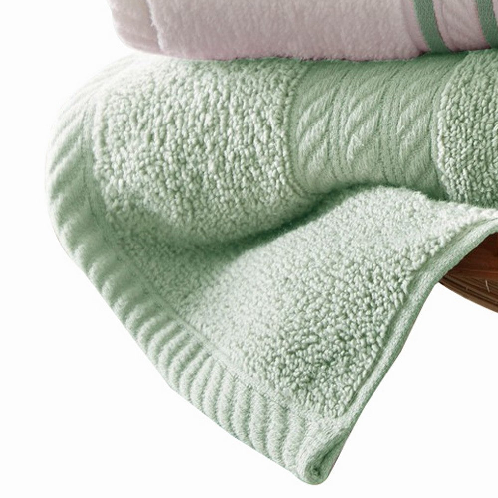 Dana 6 Piece Soft Egyptian Cotton Towel Set Striped Sage Green White By Casagear Home BM284582