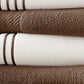 Dana 6 Piece Soft Egyptian Cotton Towel Set Striped Pattern Brown White By Casagear Home BM284583