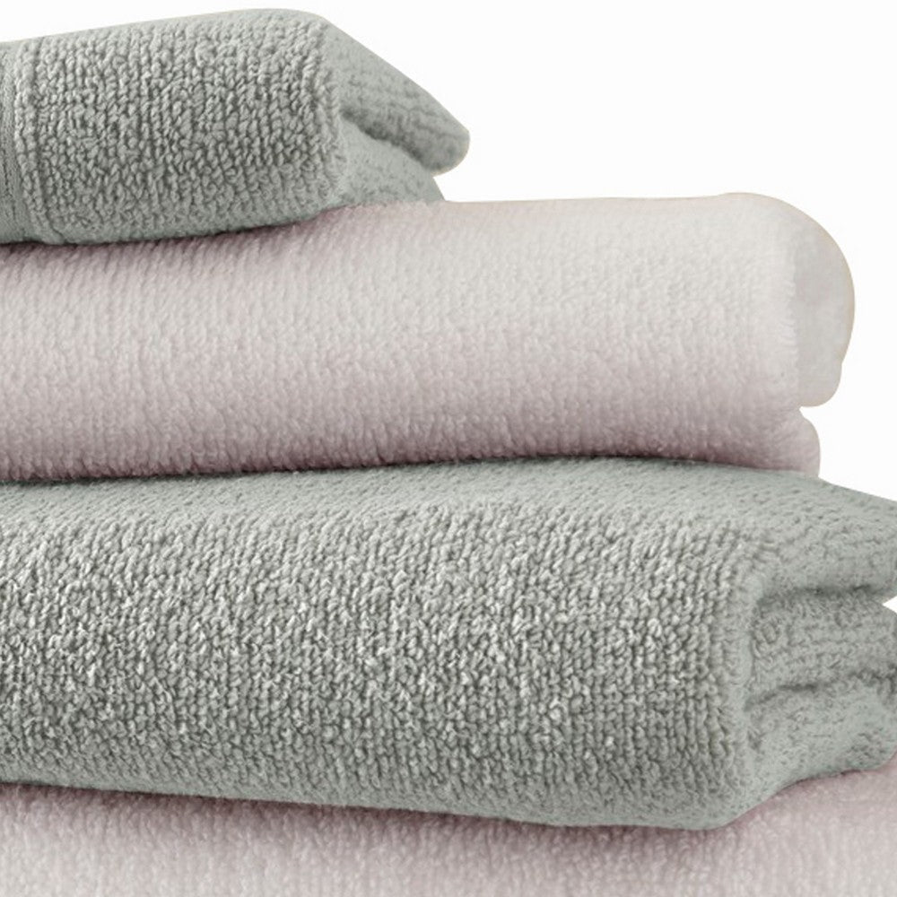 Dana 6 Piece Soft Egyptian Cotton Towel Set Striped Light Gray White By Casagear Home BM284584