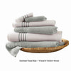 Dana 6 Piece Soft Egyptian Cotton Towel Set Striped Light Gray White By Casagear Home BM284584