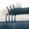 Dana 6 Piece Soft Egyptian Cotton Towel Set Striped Pattern Blue White By Casagear Home BM284586