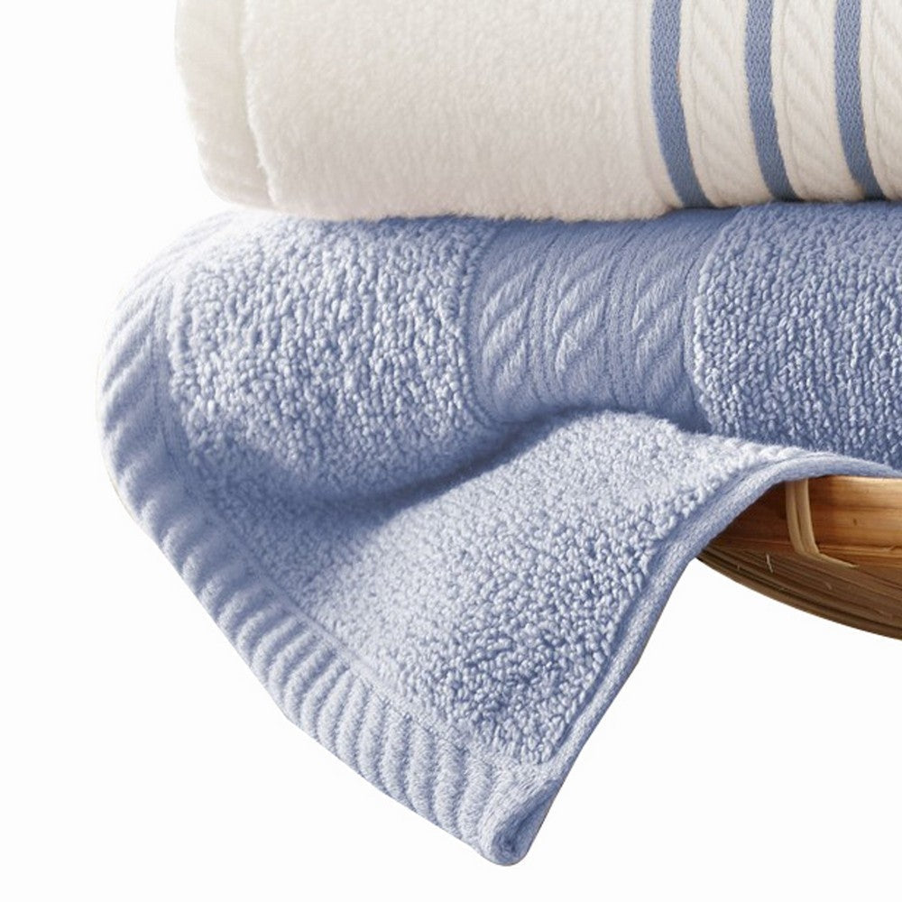 Dana 6 Piece Soft Egyptian Cotton Towel Set Striped Sky Blue White By Casagear Home BM284588