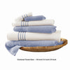 Dana 6 Piece Soft Egyptian Cotton Towel Set Striped Sky Blue White By Casagear Home BM284588