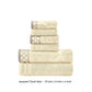 Noa 6 Piece Soft Egyptian Cotton Towel Set Solid Damask Pattern Beige By Casagear Home BM284596