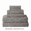 Oya 6 Piece Soft Egyptian Cotton Towel Set Solid Medallion Pattern Gray By Casagear Home BM284604