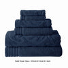 Oya 6 Piece Soft Egyptian Cotton Towel Set Medallion Pattern Navy Blue By Casagear Home BM284607