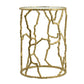 24 Inch Round Accent Table Intricate Metal Twig Inspired Open Frame Gold By Casagear Home BM284699