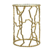 24 Inch Round Accent Table Intricate Metal Twig Inspired Open Frame Gold By Casagear Home BM284699