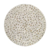 18 Inch Luxury Accent Table Stool Foliage Star Pattern Champagne White By Casagear Home BM284705