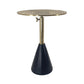 20 Inch Modern Aluminum Accent Table, Crocodile Textured Table, Gold, Black By Casagear Home