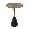 20 Inch Modern Aluminum Accent Table Crocodile Textured Table Gold Black By Casagear Home BM284706