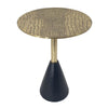 20 Inch Modern Aluminum Accent Table Crocodile Textured Table Gold Black By Casagear Home BM284706