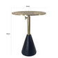 20 Inch Modern Aluminum Accent Table Crocodile Textured Table Gold Black By Casagear Home BM284706