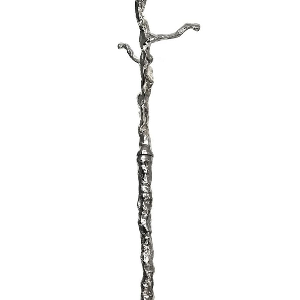 71 Inch Modern Aluminum Coat Stand Branch Accent Perched Bird Silver By Casagear Home BM284721