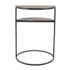 22 Inch Modern Metal Round Accent Table 2 Half Circle Shelves Wood Brown By Casagear Home BM284755