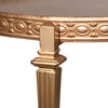 32 Inch Metal Cocktail Table Circular Pattern Edged Round Top Copper By Casagear Home BM284762