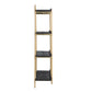 44 Inch Modern Wood Four Tier Shelf Natural Rattan Braiding Gold Black By Casagear Home BM284767