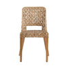 21 Inch Dining Side Chair Woven Rattan Backrest Wood Frame Natural Brown By Casagear Home BM284782