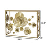 39 Inch Mirrored Top Console Table Elegant Floral Design Iron Matte Gold By Casagear Home BM284804