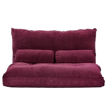 Ross 43 Inch Adjustable Futon Sofa Folding 2 Pillows Reclining Burgundy By Casagear Home BM284854