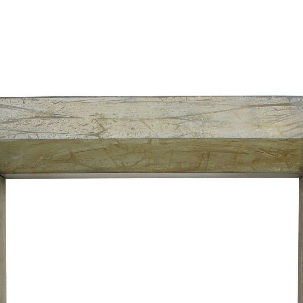 50 Inch Fireplace Mantel Rectangular Wood Frame Metallic Brass Finish By Casagear Home BM284926