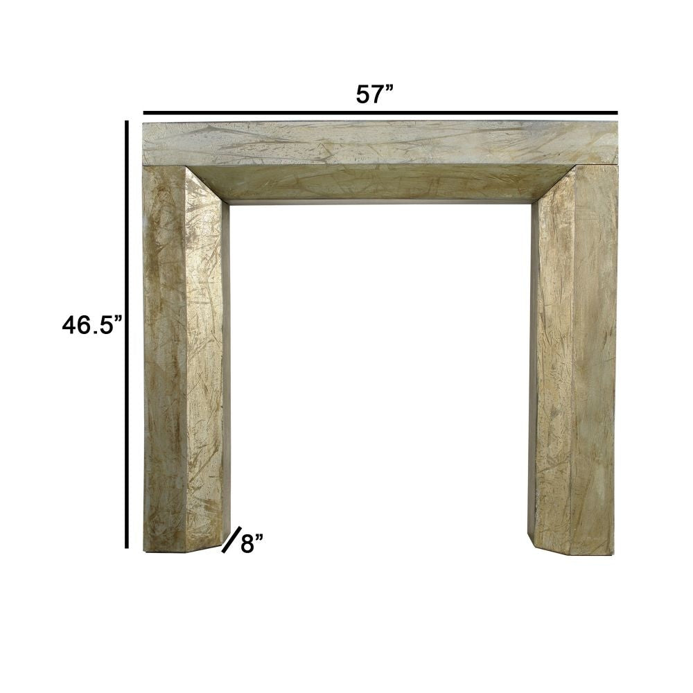 50 Inch Fireplace Mantel Rectangular Wood Frame Metallic Brass Finish By Casagear Home BM284926