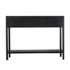 Dana 39 Inch Sofa Console Table 2 Rattan Drawers Black Finish Brown By Casagear Home BM284930