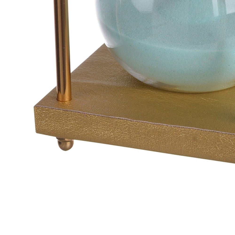 Doug Inch 30 Minute Sand Hourglass with Modern Stand Included Gold Blue By Casagear Home BM284947