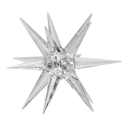 10 Inch Glass Star Accent Decor for Tabletop, Elegant Clear Crystalline By Casagear Home