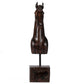 Don 11 Inch Horse Bust Statuette Tabletop Accent Decor Brown Resin Metal By Casagear Home BM284973