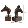 Ari Set of 2 Bookends Elegant Realistic Horse Bust FIgurines Dark Brown By Casagear Home BM284985