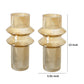 Rae Set of 2 Glass Vases Tall Round Cylinders Amber Yellow Clear Finish By Casagear Home BM284993