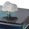 Eve 6 Inch Decorative Accessory Box Elegant Stone with Finial Accent Blue By Casagear Home BM285002