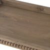 24 Inch Rustic Wood Serving Tray with Iron Handles Classic Trim Brown By Casagear Home BM285018