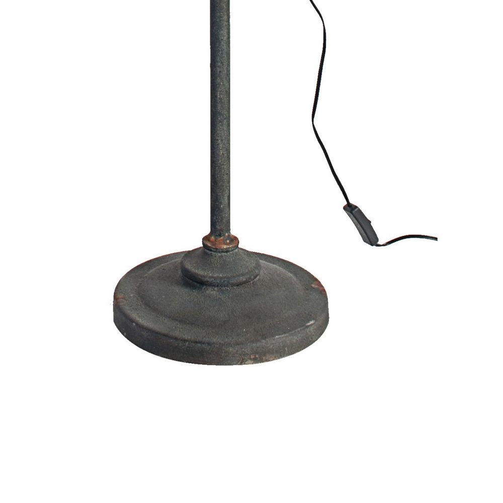 67 Inch Iron Floor Lamp Adjustable Length Arm Industrial Antique Black By Casagear Home BM285020