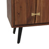 39 Inch Sideboard Cabinet Console Table Double Doors Gold Accents Brown By Casagear Home BM285046