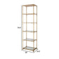 71 Inch Shelf 6 Tier Design 5 Glass Shelves Iron Frame Gold Finish By Casagear Home BM285111