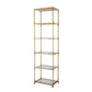 71 Inch Shelf, 6 Tier Design, 5 Glass Shelves, Iron Frame, Gold Finish By Casagear Home