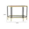 30 Inch Console Sideboard Table Oblong Mirrored Top Black Gold By Casagear Home BM285113