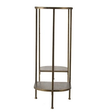 57 Inch Console Table Oval Steel Frame Modern Bronze Finish By Casagear Home BM285129