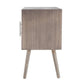 Oli 28 Inch Accent Cabinet Table Rustic Rattan Door Splayed Legs Brown Gray By Casagear Home BM285136