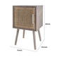 Oli 28 Inch Accent Cabinet Table Rustic Rattan Door Splayed Legs Brown Gray By Casagear Home BM285136