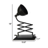 18 Inch Wall Mounted Lamp Extendable Accordion Arm Iron Antique Black By Casagear Home BM285137