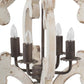 20 Inch 4 Light Wood Chandelier Classic Candelabra Style Vintage White By Casagear Home BM285176