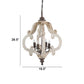 20 Inch 4 Light Wood Chandelier Classic Candelabra Style Vintage White By Casagear Home BM285176