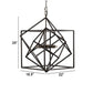 19 Inch 2 Light Chandelier Geometric Pattern Iron Frame Retro Black By Casagear Home BM285182