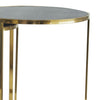 24 22 21 Inch Nesting Table Gold Stainless Steel Vegan Faux Leather Top By Casagear Home BM285183