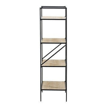 47 Inch Standing Bookshelf Modern 4 Tier Fir Wood Iron Black Brown By Casagear Home BM285196