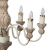 Kol 22 Inch Traditional 6 Light Chandelier Fir Wood Iron Antique White By Casagear Home BM285214