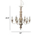 Kol 22 Inch Traditional 6 Light Chandelier Fir Wood Iron Antique White By Casagear Home BM285214